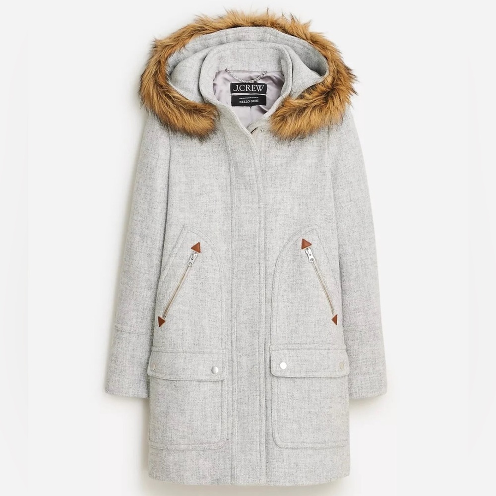 J. Crew Chateau parka Italian stadium-cloth